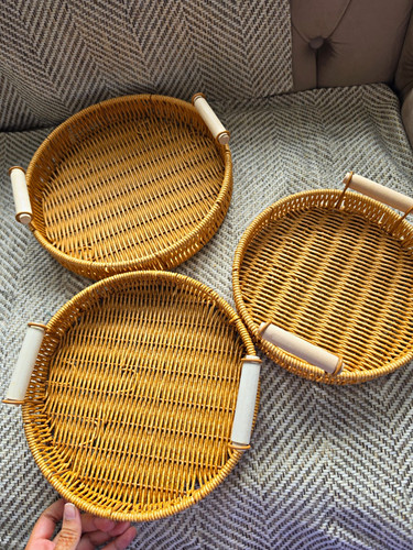 Set round wicker serving - 3,