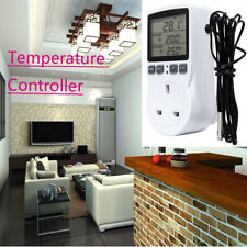 2xThermostat-Plug In Electric Digital Temperature Controller Sensor Socket Timer