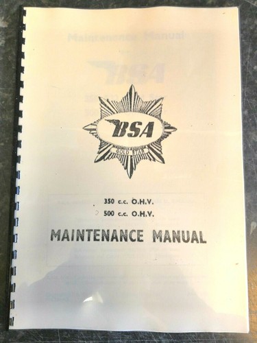 Bsa owners instruction manual - instruction,
