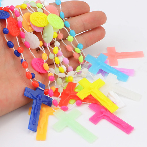12pcs multi color rosary - multi-color,