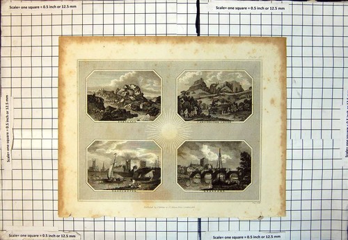 Antique old print - antique, portland