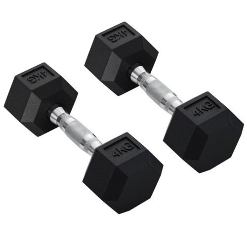 Homcom hexagonal dumbbells kit - dumbbells,
