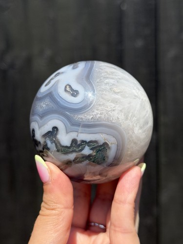 Moss agate quartz large - agate, &