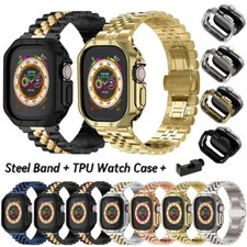 Band+Case For Apple Watch Series 9 8 7 6 5 4 3 SE 49 Metal Strap iWatch 41/45mm