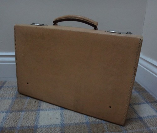 Vintage leather suitcase - vintage,