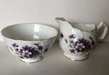Aynsley Violette Milk Jug And Sugar Bowl