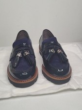 Russell & Bromley x Stuart Weitzman loafers in Navy patent leather