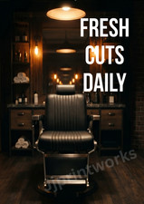 Barber Shop Poster FRESH CUTS