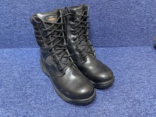 SIZE UK 9  - Trojan Black Leather Safety Boot Tall - Steel Toe