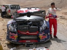 Sebastien Loeb's damaged car