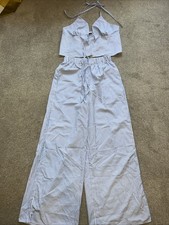 Two Piece Stripy Trouser Set With Tie Top. Size Small To Medium Brand New!
