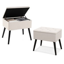 COSTWAY Velvet Storage Ottoman