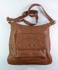 Patrick Cox Brown Leather Shoulder Crossbody Bag 32cm X 31cm