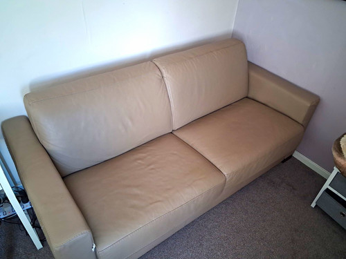 Beige faux leather - faux,