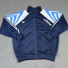 Vintage Adidas Jacket Mens Medium Blue Firebird Trefoil 90s Tracksuit Retro SST