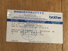 TICKET 1993/94 Man City v