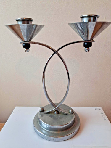 Art deco candle holder double - candle,