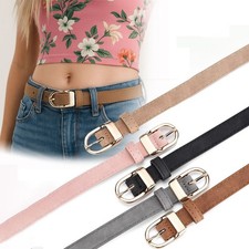 Pin buckle Suede Leather Belt