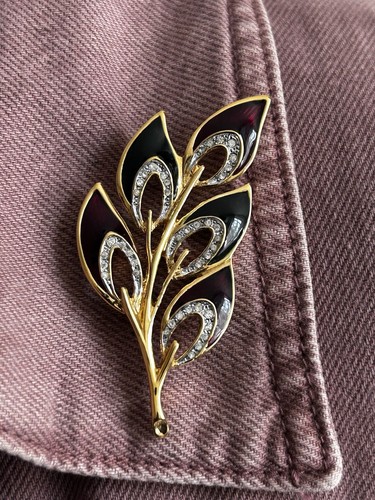 Vintage 1980s gold tone enamel - tone,