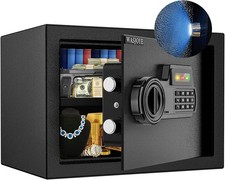 16L Security Safe Cash Box,WASJOYE Cabinet Safe with Double Digital Keypad READ