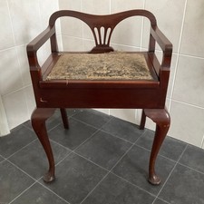 Piano Hallway Stool Mahogany Beautiful with shaped back/arms Georgian Cabr.Legs