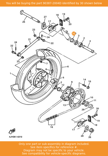 Yamaha collar 90387 - yamaha, oem