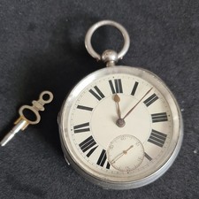 Chunky Antique Solid Silver Gents Chester Pocket Watch 1889 W/O Ref3934