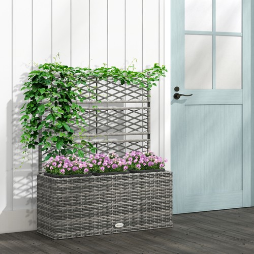 Garden rattan planter with - pe,