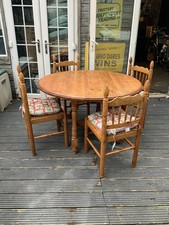 Pine Drop Leaf Round Table with  4 Chairs - pick up from Southend on sea 