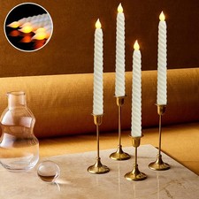 2pack LED Flameless Taper Candles Light Smokeless Spiral Fake Candle Battery