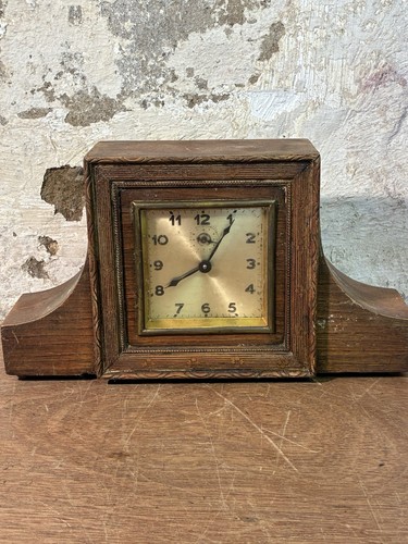 Antique wooden cased mantle - antique,