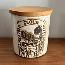 Taunton Vale Stoneware Flour Storage Jar Wheat Sheaf 1970’s Made in England