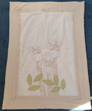 Snuggle Baby Cot Quilt Giraffe Family giraffes 4tog beige gingham 12mths+ marks