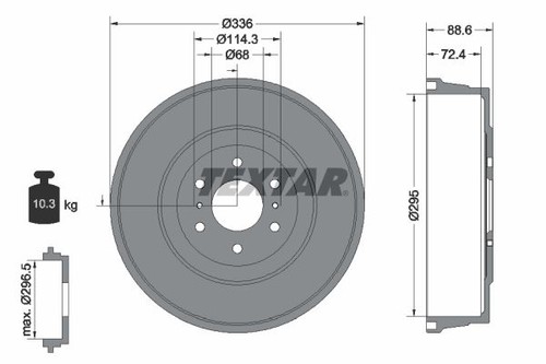 Brake drum textar 94046500 - drum,