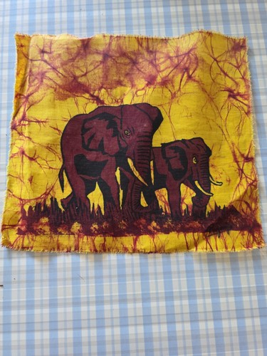 African batik elephants 30cm - african,