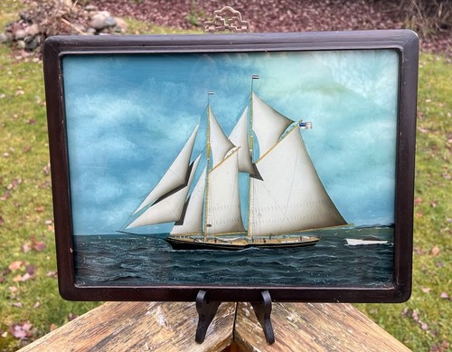 Vintage framed chinese reverse - framed,