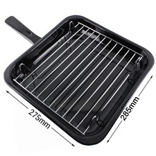 Small Square Single Handled Enamelled Grill Pan & Rack for AEG Oven Cooker