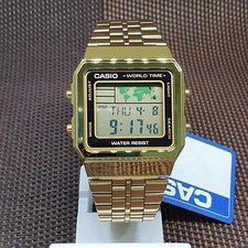 Casio A500WGA-1D Vintage Series Gold Tone Stainless Steel Bracelet Digital Watch
