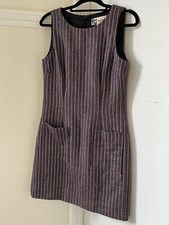 Ladies Boutique By Jaeger Metallic Stripe Fitted Dress Size 8 Good Condition 