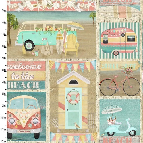 Beach travel patchwork - travel,,