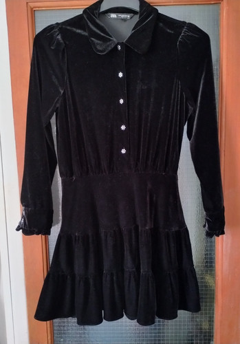 Zara black velvet long - velvet, sleeve