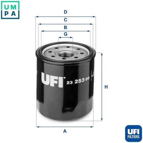 Oil filter 253 - oil, 23.253.00