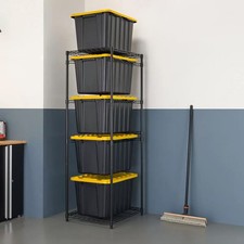 TRINITY 5 Tier Black Storage Bin Rack