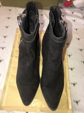 Miss Selfridge Ankle Zip Up Swede  Black boots size 6