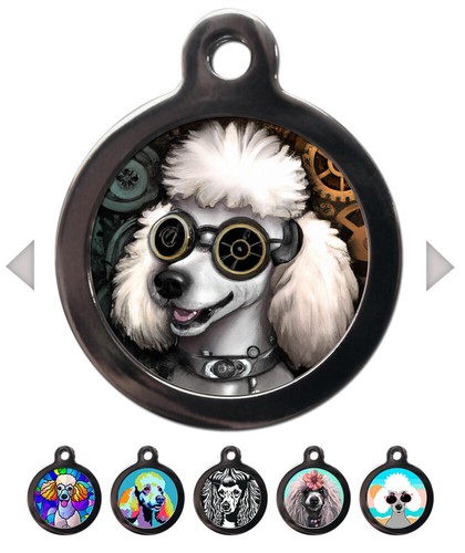 Poodle breed pet tag - id,