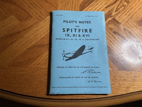 Pilot notes for spitfire ix - pilot's,