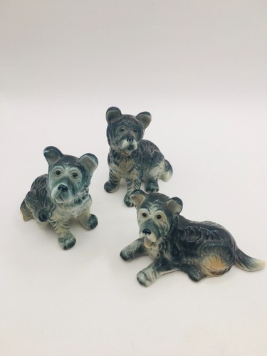 Vintage three grey dogs - three,