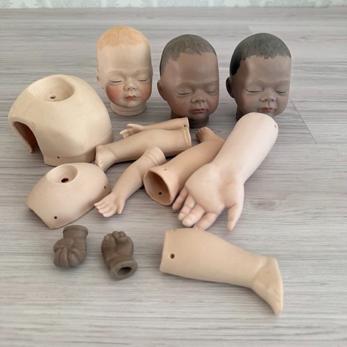 Vintage porcelain doll heads - vintage,