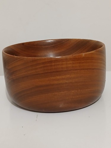 Handcrafted teak wood bowl - bowl, –