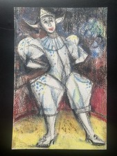 Original Oil Pastel Pierrot